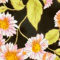 Fiberworks Harmony Pink and Yellow Flowers on Black