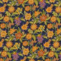 Sayan-Orange Purple Green Floral On Blue