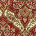 Roses De Noel-Tan/Green Paisly On Burg