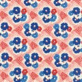Kitchen Sink-Blue Flower Red Plaid -Cream