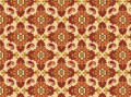 Sienna-Orange,Red Square Flowers & Paisley On Cream