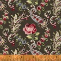 Paisley Panache Pink Flower and Paisley on Brown